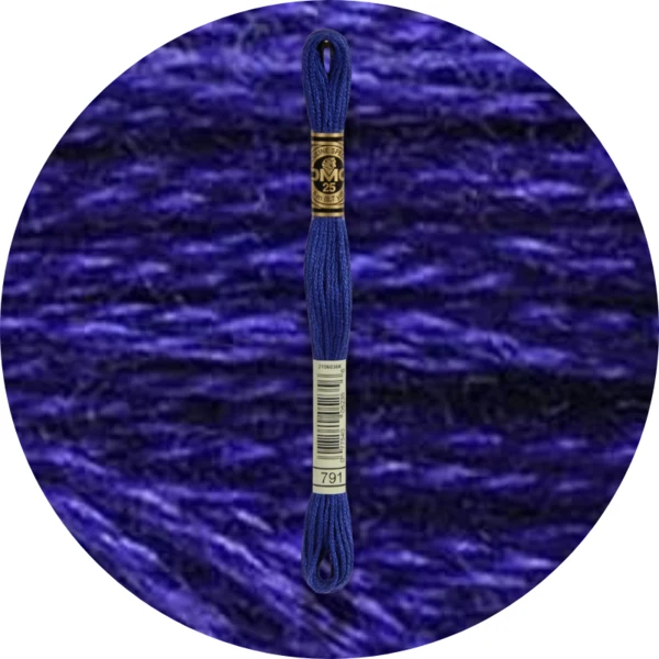 DMC Mouliné Spécial 25 Broderigarn, Ensfarvet, Blå/Lilla nuancer